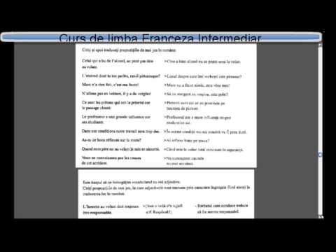 Curs de limba Franceza Intermediari (tema+vocabular) - Lectia 1
