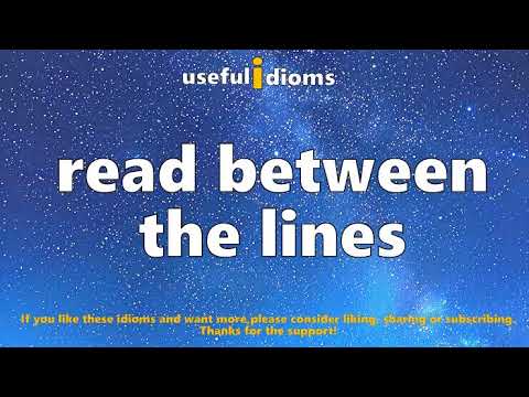 Useful idioms 290: Read between the lines