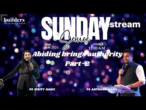 Sunday Service || Ps Anthony Haric & Ps Steffy Haric @builderschurchindia  || LIVE 🔴
