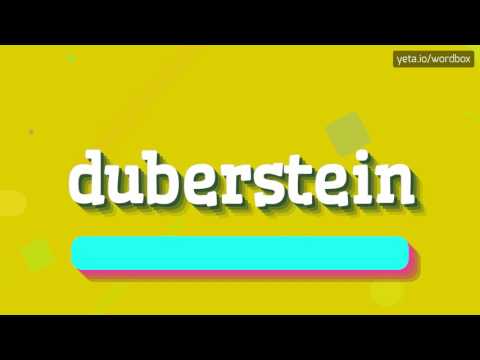 DUBERSTEIN - HOW TO PRONOUNCE IT!?