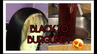 HOW TO: GO FROM BLACK TO RED/BURGUNDY | Water coloring method | HAIR Ft Majesty Hair Company