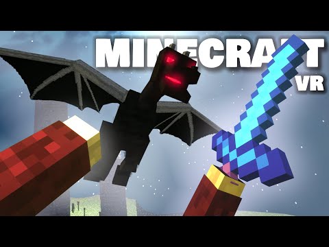 Fighting the ENDER DRAGON in VIRTUAL REALITY is INTENSE! (Minecraft VR Funny Moments)