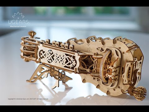 UGears 3D Mechanical Puzzle Model Hurdy Gurdy - Assembly Video | Mind Games Construction Set