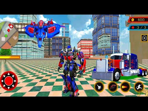 Optimus Grand Robot Truck Jet Transform Game 2021: Optimus Save Bumblebee - Android Gameplay