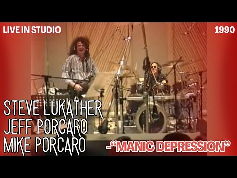 (Rare) Steve Lukather, Jeff Porcaro & Mike Porcaro - "Manic Depression" Live In Studio 1990