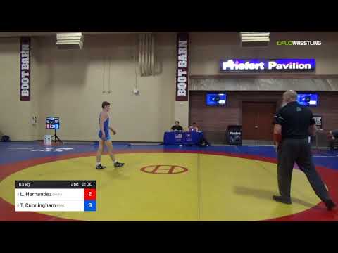 2018 Marine Corps US Open/UWW Junior Greco Roman 63 Quarters - Luis Hernandez (Gara) Vs. Tyler Cun