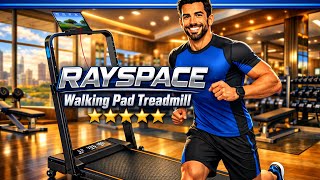 RAYSPACE Walking Pad Treadmill w/12% Incline & Adjustable Height , 4 in 1 Folding Under Desk Design