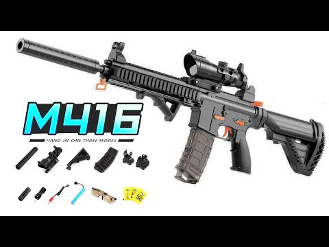 Toy Gun! Unboxing Realistic Weapon M4 Rifle Toy Gun Set Up Testing Shooting Very Good !