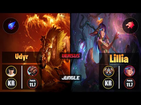 Clid UDYR (Jungle) [Phase Rush] VS LILLIA - Challenger KR Patch 11.7