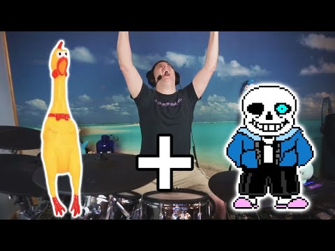 Megalovania Rubber Chicken Cover On Drums!