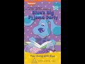 Opening To Blue S Clues Blue S Big Pyjama Party 2001 VHS Australia