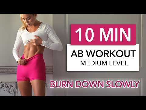 10 MIN BURN DOWN SLOWLY - Ab Workout, Medium-Beginner I with pelvic floor + deep core activation
