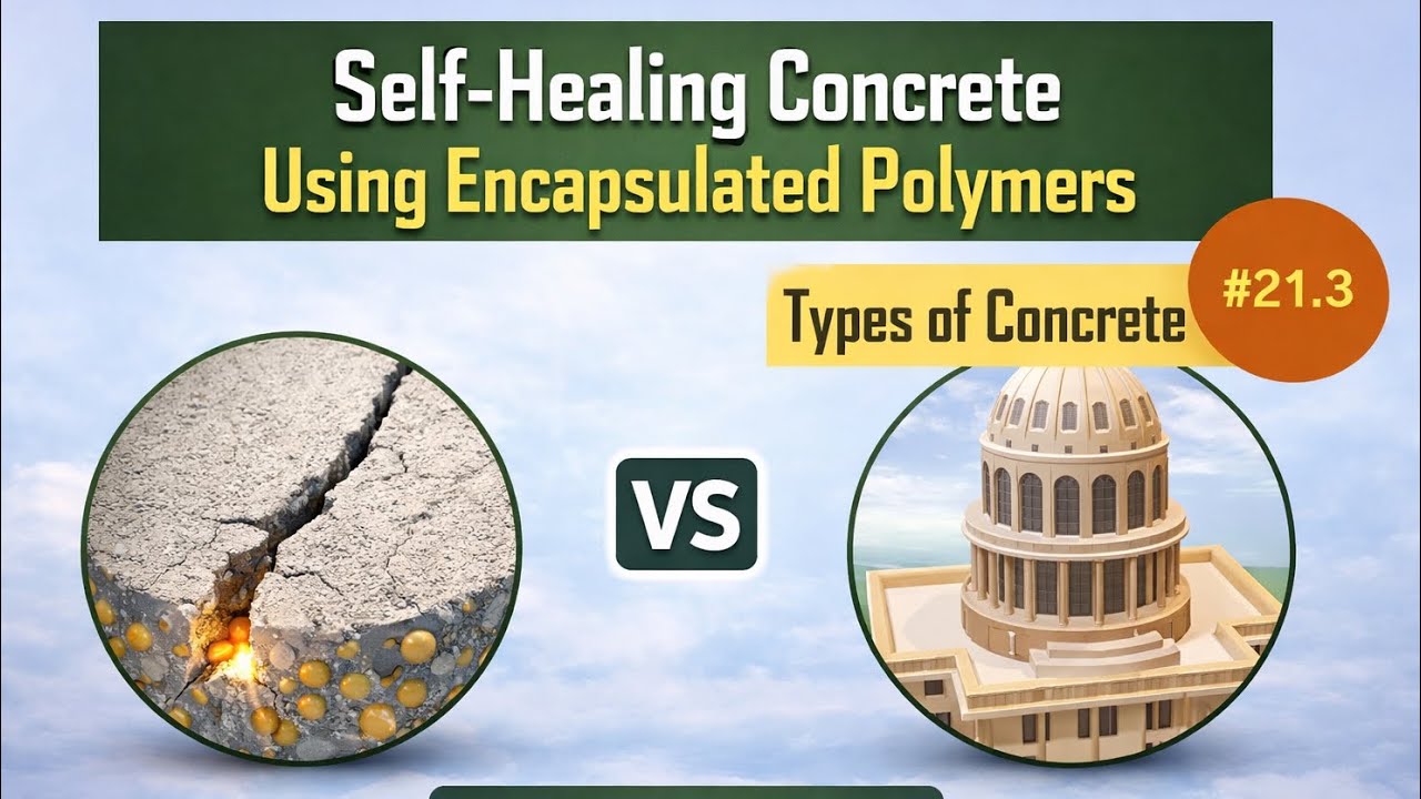 What is Self-healing Concrete using Encapsulated Polymers || Types of Concrete #21.3