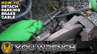 How to Detach Remove Parking Brake Cable from Rear Caliper - Grand Caravan (Town and Country)