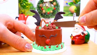 🎄 Amazing Miniature Christmas Cake Decorating | Reindeer Cake Ideas For Xmas