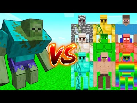 “Mutant Zombie vs All Ore Golems – Epic Minecraft Battle 🔥 | Ultimate Golem Fight”