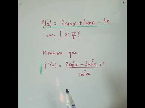 Calculer la fonction dérivée d'une fonction trigonométrique. Mathématiques