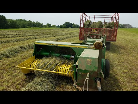 Baling Small Square Bales! With The John Deere 6300 & 328 Baler