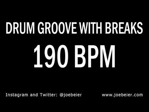 190 BPM - Simple Drum Beat - Backing Drum Track With Breaks - Practice Tool