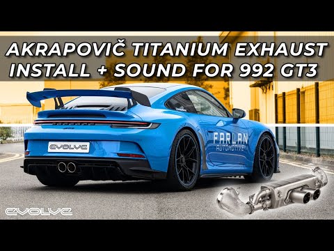 Porsche 992 911 GT3 Akrapovič Titanium Race Exhaust Install and Sound