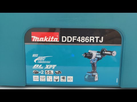 Makita DDF486RTJ Akumuliatorinis gręžtuvas 18V, 130/65NM, BL-motor, 2x5,0AH, MAKPACK video