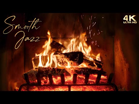 🔥 Smooth Jazz Music & Crackling Fireplace Ambience ⏐No.2⏐ Romantic Smooth Jazz Fireplace