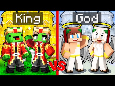 Mikey Family KING vs JJ Family GOD Survival Battle in Minecraft (Maizen)