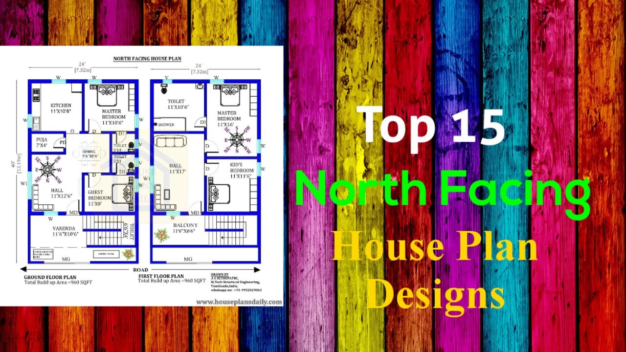 Top 15 North Facing house Plan Designs| North Facing Home Designs