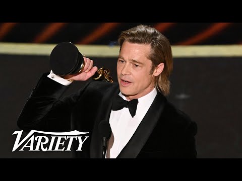 Brad Pitt Wins His First Acting Oscar - Full Backstage Interview