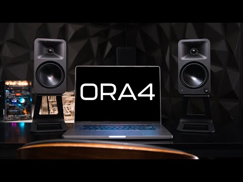 Kanto ORA4 140W Powered Reference Speakers with Bluetooth 5.0 and USB-C Input | 4” Woofers with Deep Bass Extension | Bi-Amplified | 80 Hz Automatic Crossover | Pair | Moon (Renewed) video review thumbnail