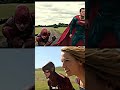The Flash Supergirl & Superman race