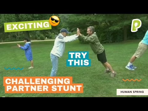 Fun Partner Stretch & TRUST-BUILDING Activity - Human Spring | playmeo