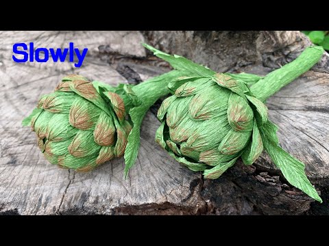 ABC TV | How To Make Artichoke Flower From Crepe Paper (Slowly) - Craft Tutorial