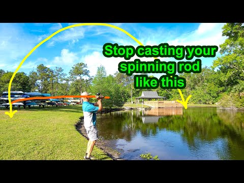 Cast straight for longer spinning rod casts