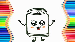How to Draw Cute Soda Cans: Easy Step-by-Step Tutorial