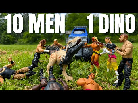 10 Men vs 1 Dinosaur Wild Circle Elimination WWE Action Figure Match