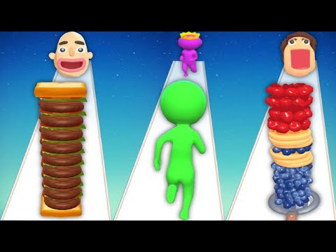 SANDWICH RUNNER vs SIZE UP vs PANCAKE RUN - Triple Game