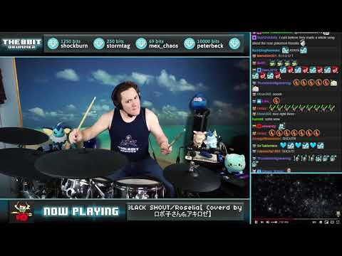 The8BitDrummer // Roselia - BLACK SHOUT (Aki Rosenthal & Roboco cover)