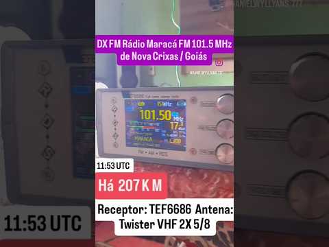 DX FM 101.5 MHz  Rádio Maracá FM  de Nova Crixas / Goiás  há 207 KM