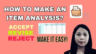 How to make an item analysis | EXPLAINED | EASY