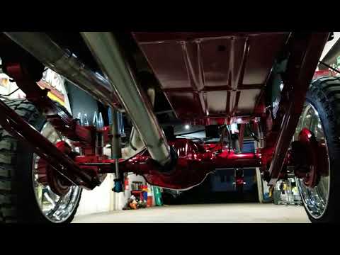 Ford F350 superduty PMF suspension 10" coilover lift 26x16 intro wheels dynamic red candy powdercoat