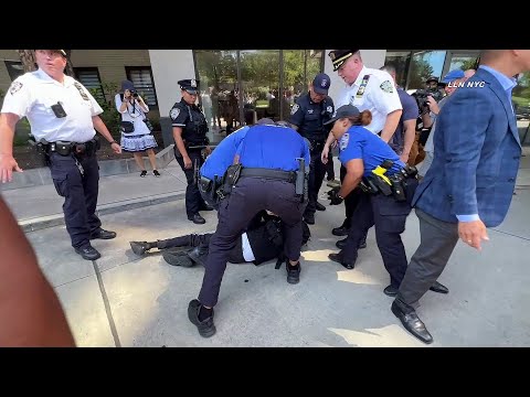 Counter-Protestors & Curtis Sliwa Arrested at Anti-Migrant Protest Gracie Mansion NYC 8.27.23