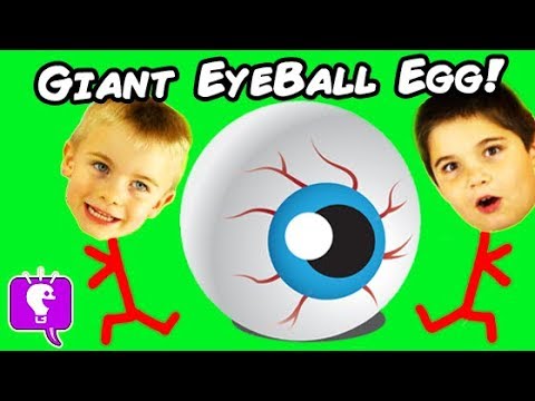 Giant EYEBALL Surprise Eggs with Weird Novelty Toys by HobbyKids