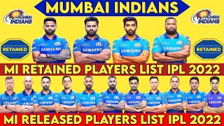 IPL 2022- Mumbai Indians Retained Players List & Mumbai Indians Released Players List🏆Mega Auction