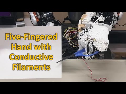 Design of a Five-Fingered Hand with Full-Fingered Tactile Sensors Using Conductive Filaments and Its Application to Bending after Insertion Motion