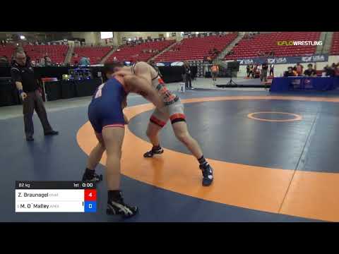 2018 Marine Corps US Open/UWW Junior Greco Roman 82 Con 4 - Zachary Braunagel (Unat) Vs. Michael O