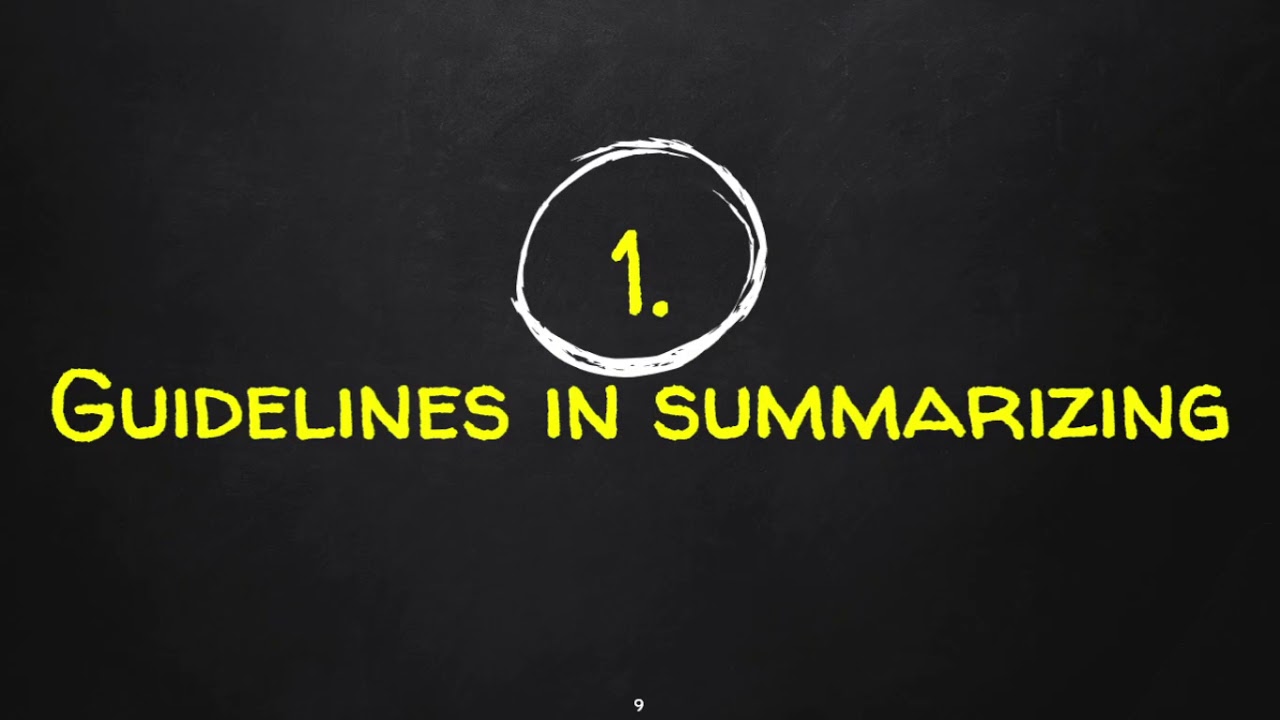 LESSON 3 - SUMMARIZING