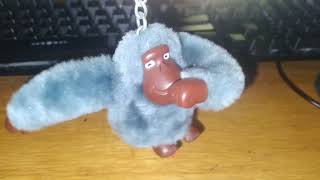 Kipling Gray Gorilla Sucking Finger Monkey Keychain