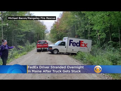 'Please Help!': FedEx Driver Stranded Overnight In Maine After Truck Gets Stuck