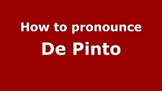 How to pronounce De Pinto